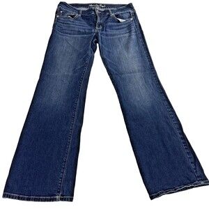 American Eagle Jeans Womens 14 Blue Favorite Boyfriend Boot Cut Stretch Western